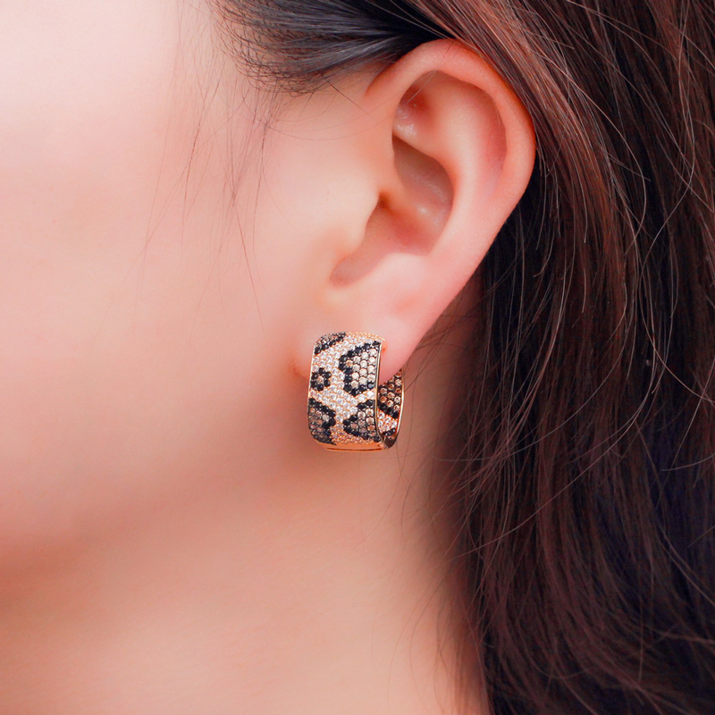 Sotiya Leopard Print Design Hoop Earrings-Sotiya