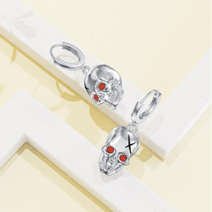 Sotiya Skull Hoop Earrings Sterling Silver-Sotiya