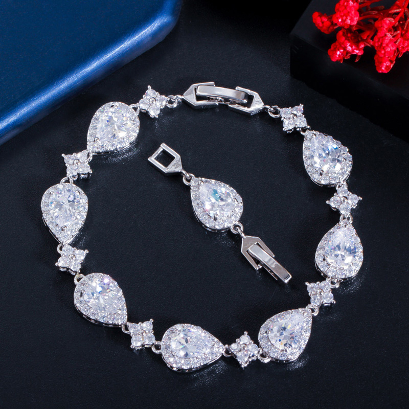 Sotiya Halo Pear Cut Tennis Bracelet-Sotiya