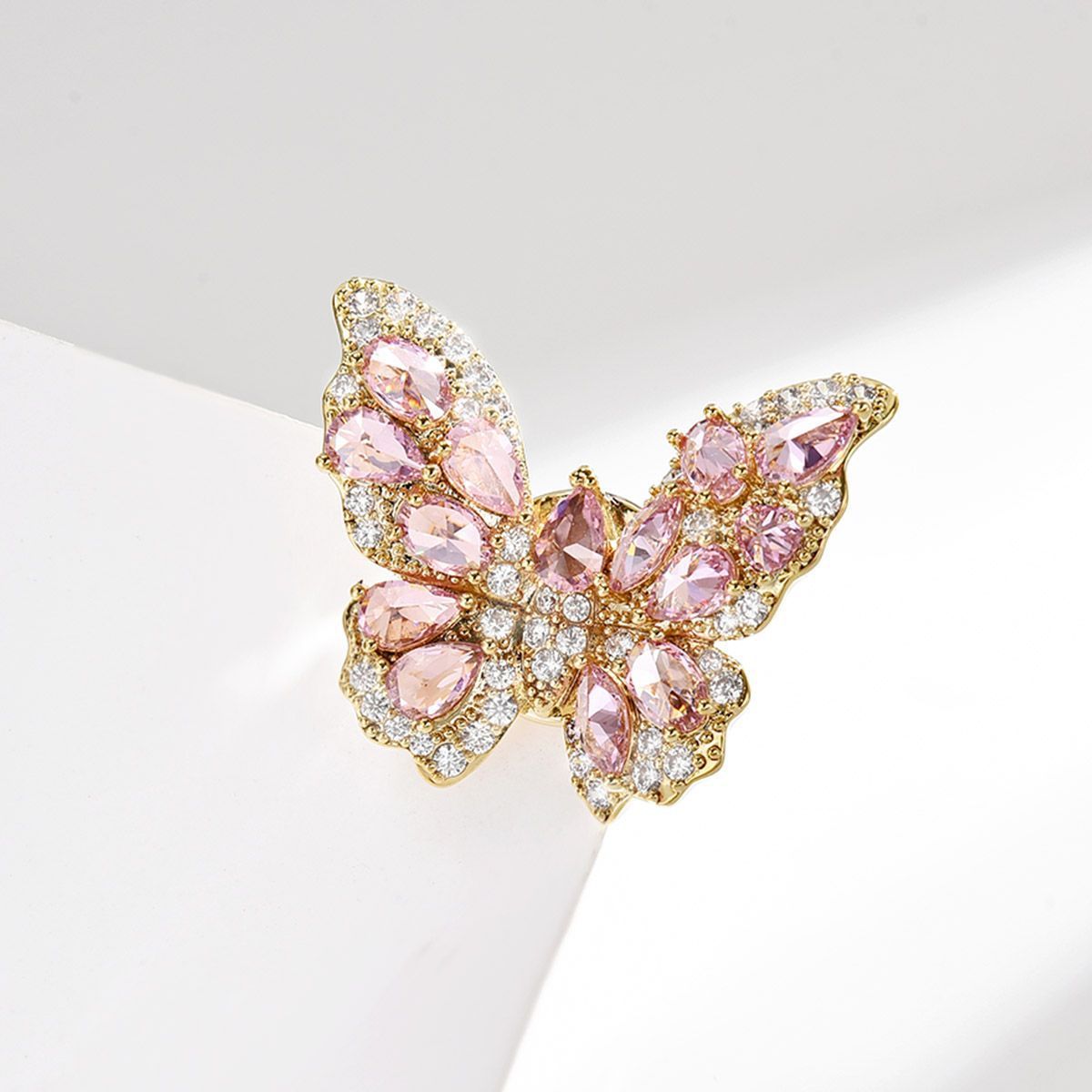 Sotiya Pink Butterfly Magnetic Clasp Brooch-Sotiya