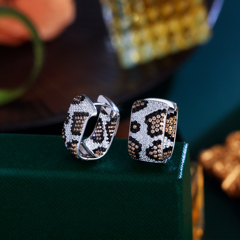 Sotiya Leopard Print Design Hoop Earrings-Sotiya