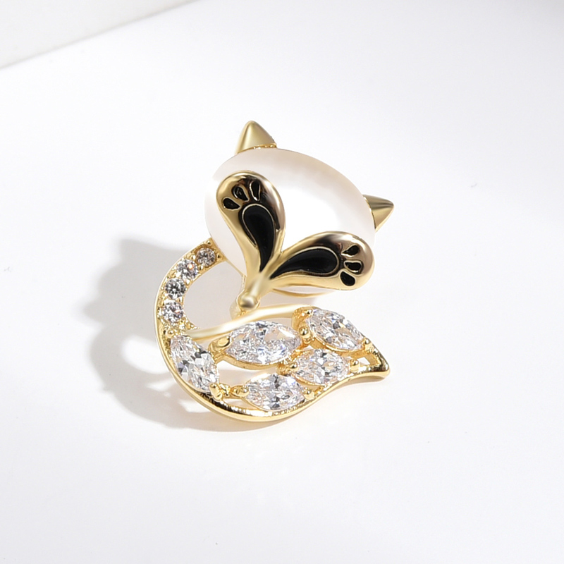 Sotiya Cute Cat's Eye Fox Brooch-Sotiya