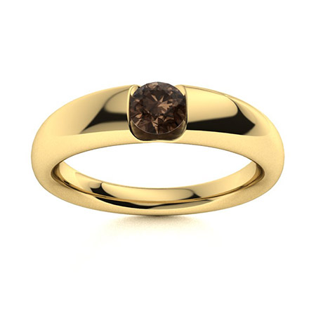 Sotiya Solitaire Coffee Round Cut Men's Wedding Ring Sterling Silver-Sotiya