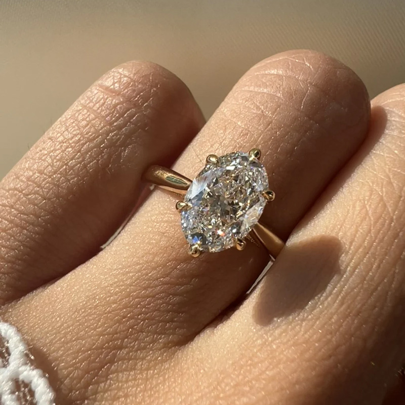 Sotiya Vintage Tulip Prong Cathedral Oval Cut Engagement Ring Sterling Silver-Sotiya