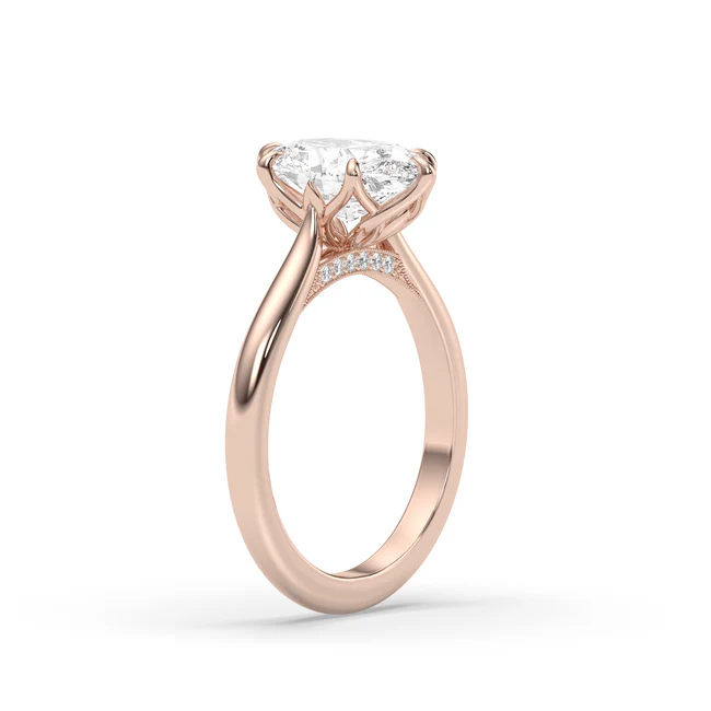 Sotiya Vintage Tulip Prong Cathedral Oval Cut Engagement Ring Sterling Silver-Sotiya