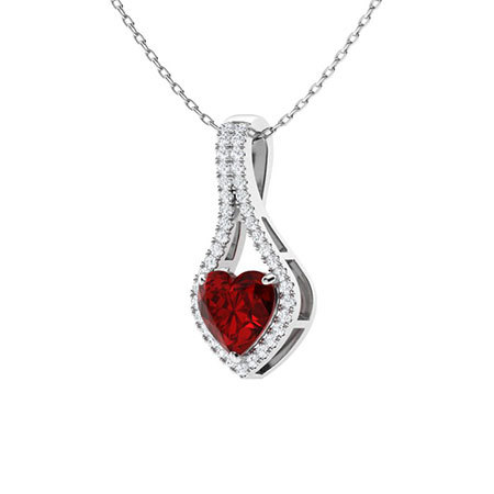 Sotiya Customizable 12 Birthstone Heart Cut Necklace Sterling Silver-Sotiya