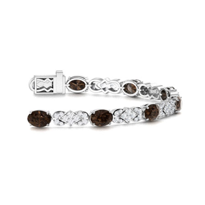 Sotiya Coffee Oval Cut Tennis Bracelet Sterling Silver-Sotiya