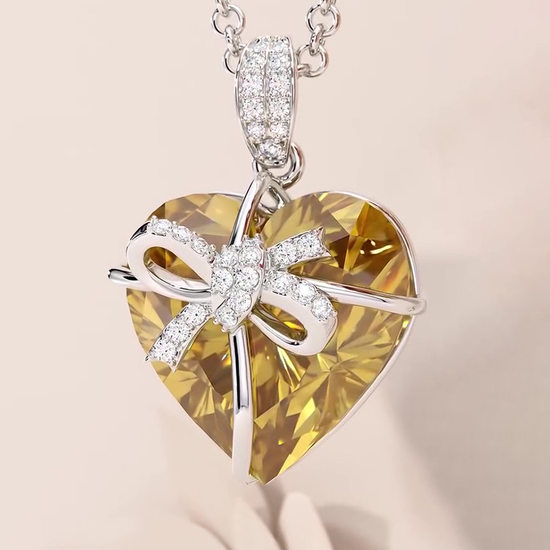 Sotiya Bowknot Heart Necklace Sterling Silver