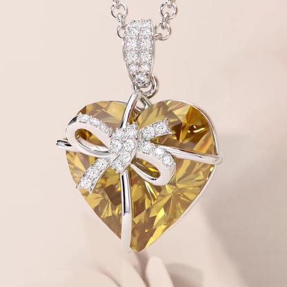 Sotiya Bowknot Heart Necklace Sterling Silver