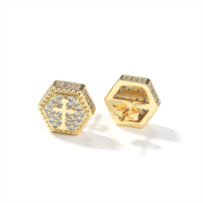 Sotiya Cross Design Faith Men's Stud Earrings-Sotiya