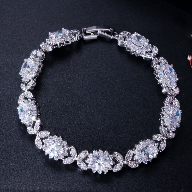 Sotiya Halo Oval Cut Tennis Bracelet-Sotiya