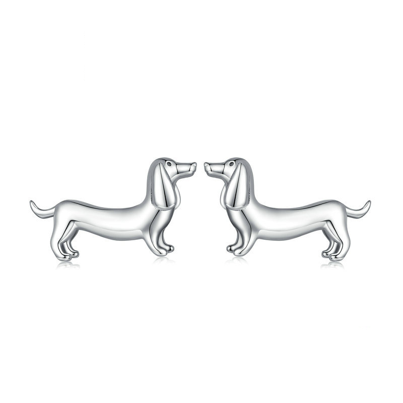 Sotiya Cute Dachshund Dog Stud Earrings Sterling Silver-Sotiya
