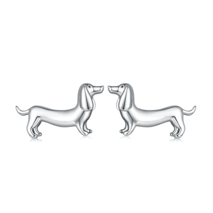 Sotiya Cute Dachshund Dog Stud Earrings Sterling Silver-Sotiya