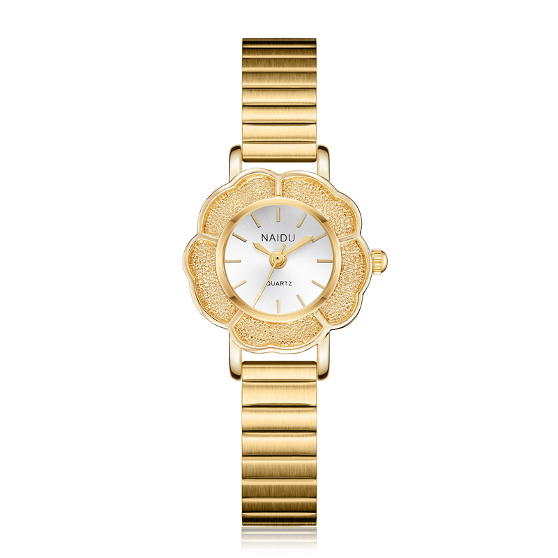 Sotiya Floral Design Case Quartz Movement Women's Gold Watch-Sotiya