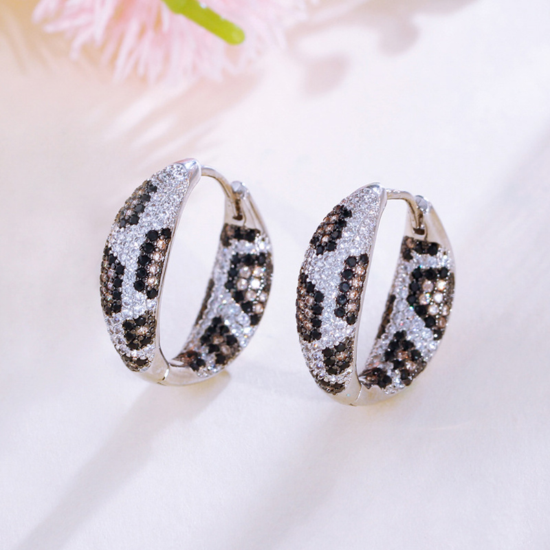 Sotiya Leopard Print Design Hoop Earrings-Sotiya