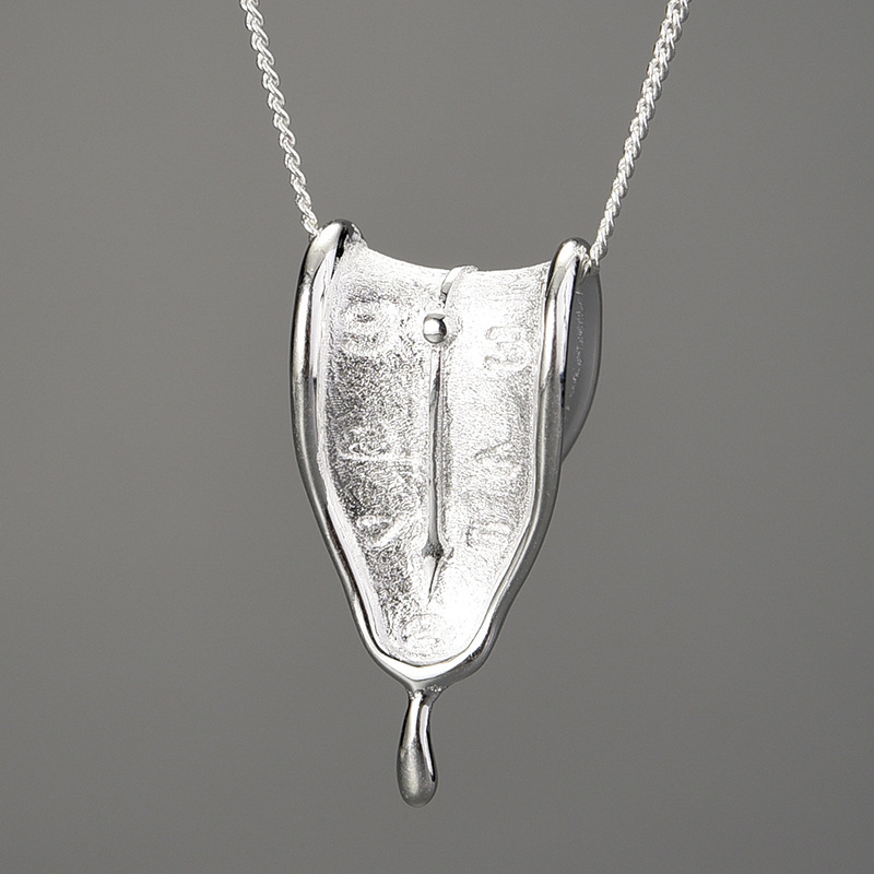 Sotiya Artist Collection Famous Painting The Persistence of Memory Timepiece Inspired Necklace Sterling Silver-Sotiya
