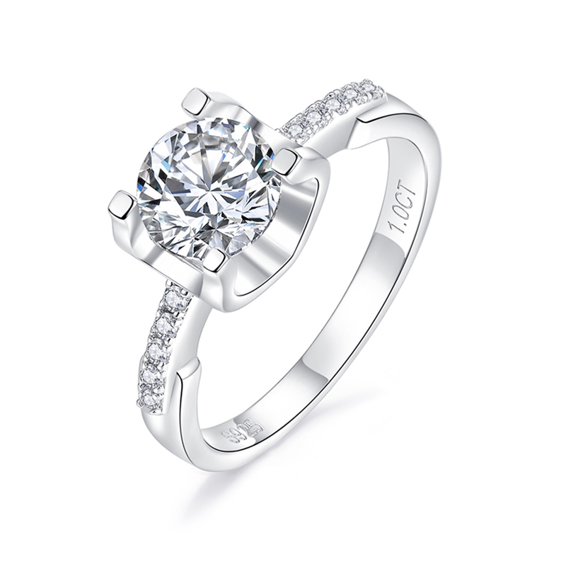Sotiya Round Cut Moissanite Cow Head Engagement Ring Sterling Silver-Sotiya
