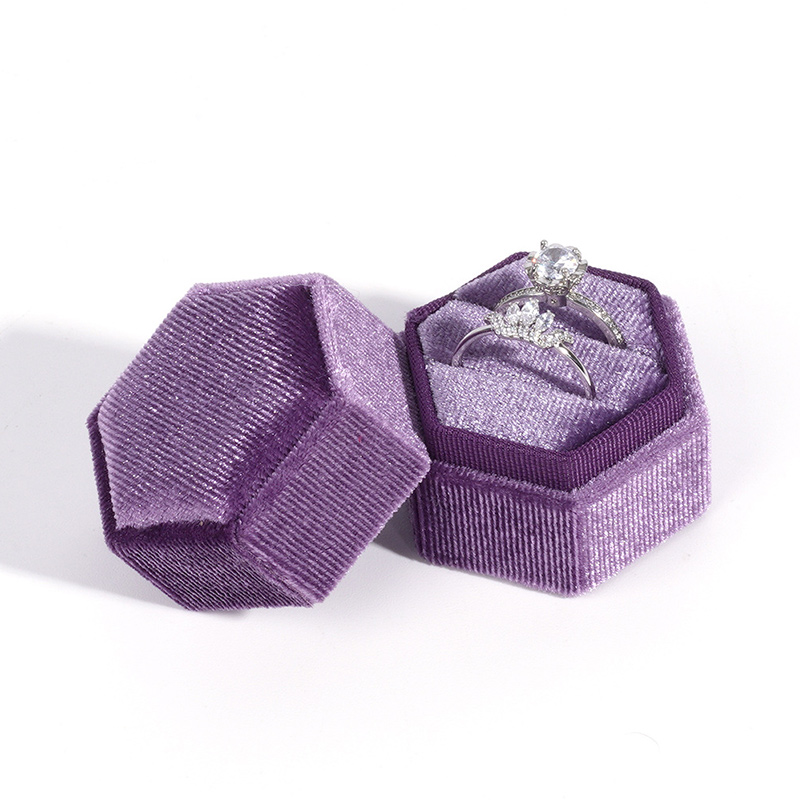 Sotiya Hexagon Velvet Ring Box-Sotiya