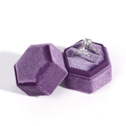 Sotiya Hexagon Velvet Ring Box-Sotiya