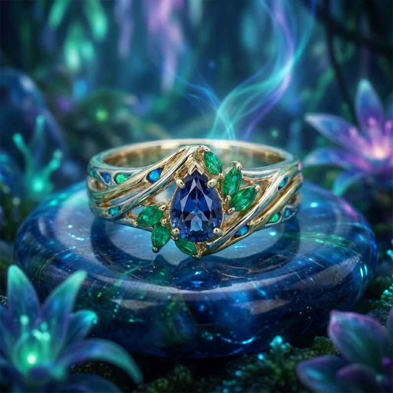 Sotiya Fluorescence Pear Cut Engagement Ring Sterling Silver-Sotiya