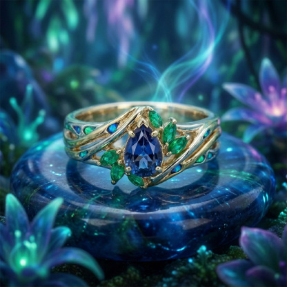 Sotiya Fluorescence Pear Cut Engagement Ring Sterling Silver-Sotiya