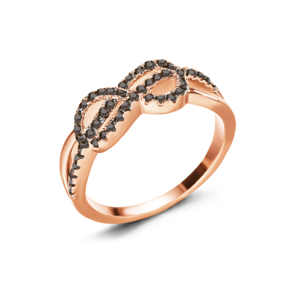 Sotiya Infinity Intertwined Coffee Women's Wedding Ring Sterling Silver-Sotiya