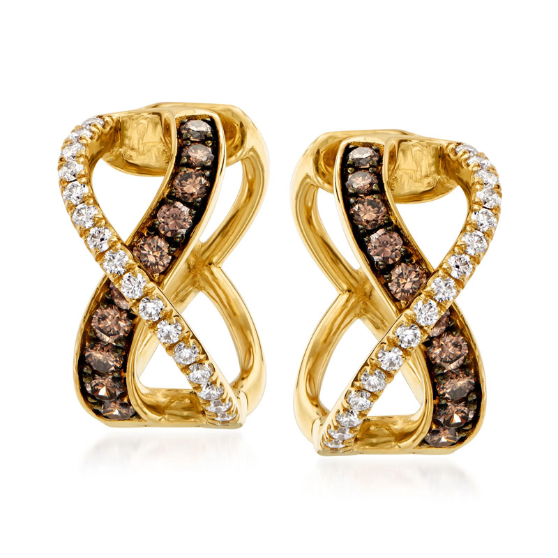 Sotiya Infinity Crisscross Coffee Hoop Earrings Sterling Silver-Sotiya