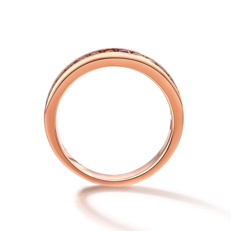 Sotiya Chocolate Half Eternity Princess Cut Women's Wedding Ring Band Sterling Silver-Sotiya