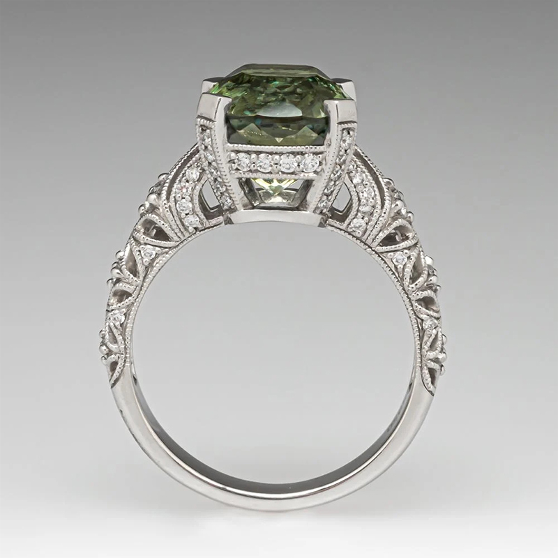 Sotiya Vintage Milgrain Cushion Cut Engagement Ring Sterling Silver-Sotiya