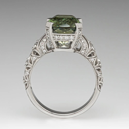 Sotiya Vintage Milgrain Cushion Cut Engagement Ring Sterling Silver-Sotiya