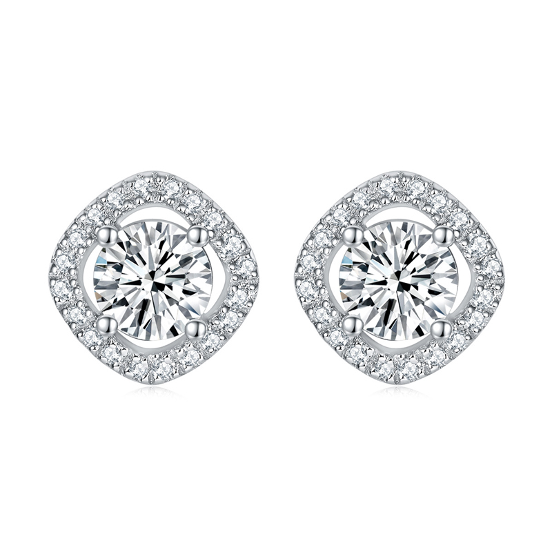 Sotiya 12 Birthstones Halo Round Cut Stud Earrings Sterling Silver-Sotiya