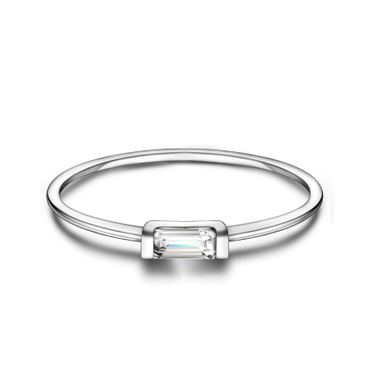 Sotiya 12 Birthstones Emerald Cut Stackable Ring Sterling Silver-Sotiya