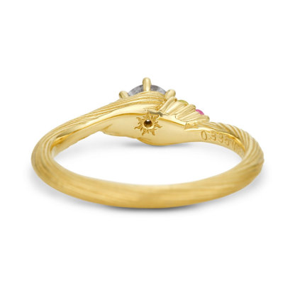 Sotiya Best Buds Oval Cut Aquamarine Scrump Wave Hawaiian Inspired Engagement Ring Sterling Silver-Sotiya