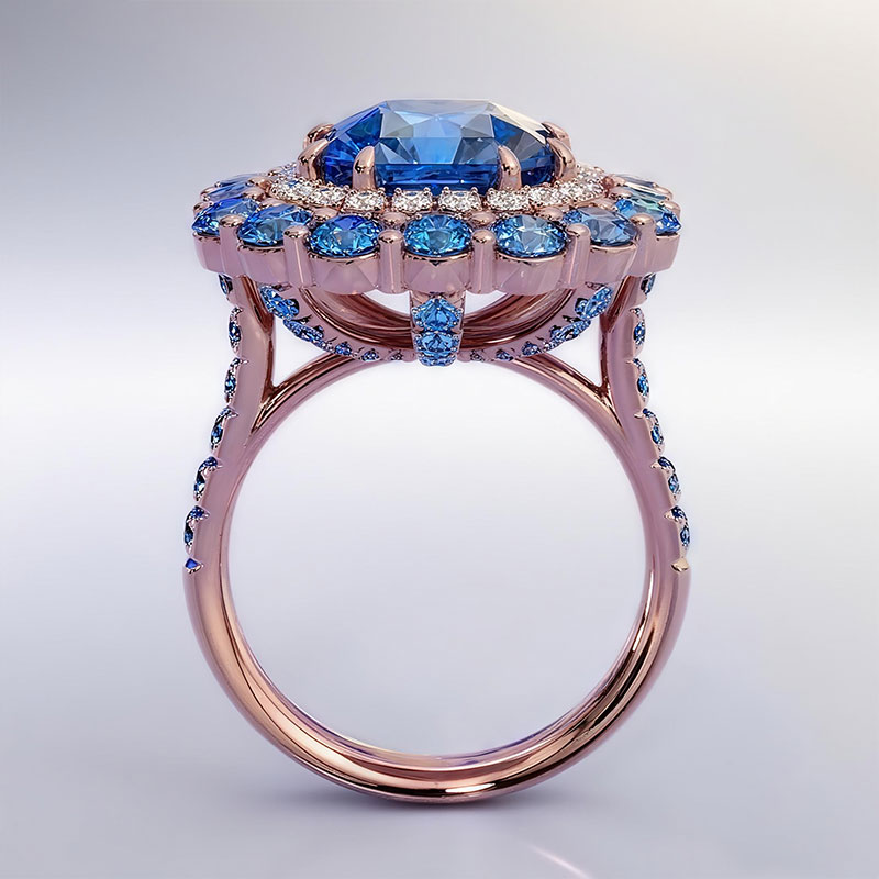 Sotiya Cathedral Double Halo Amethyst Purple Asscher Cut Engagement Ring Sterling Silver-Sotiya