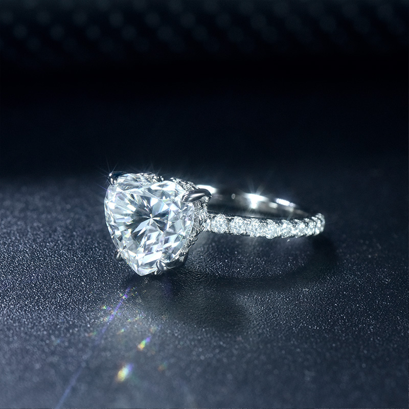 Sotiya Hidden Halo Heart Cut Moissanite Engagement Ring Sterling Silver-Sotiya
