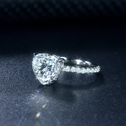 Sotiya Hidden Halo Heart Cut Moissanite Engagement Ring Sterling Silver-Sotiya