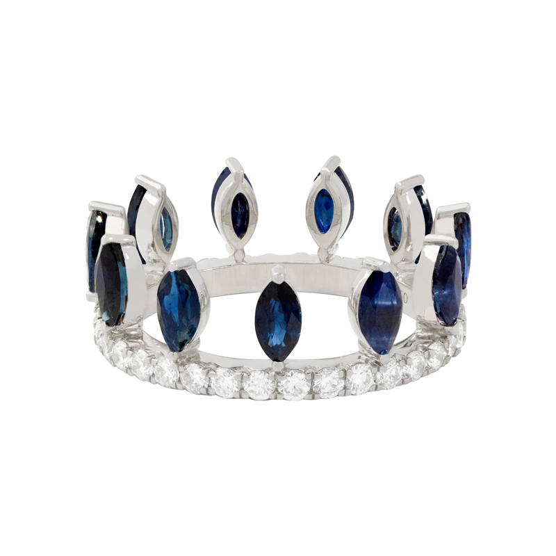 Sotiya 12 Birthstones Marquise Cut Mix and Match Stackable Eternity Ring Sterling Silver-Sotiya