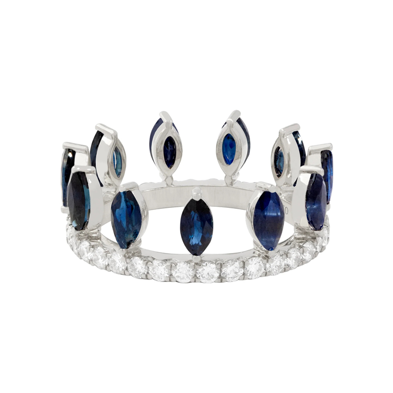 Sotiya 12 Birthstones Marquise Cut Mix and Match Stackable Eternity Ring Sterling Silver-Sotiya