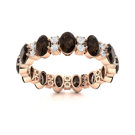 Sotiya Coffee Oval Cut Eternity Ring Sterling Silver-Sotiya