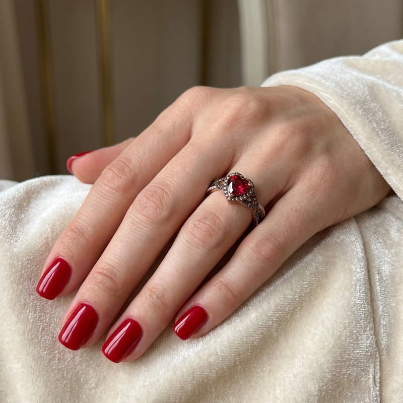 Sotiya Halo Heart Cut Coffee Twist Shank Engagement Ring Sterling Silver-Sotiya