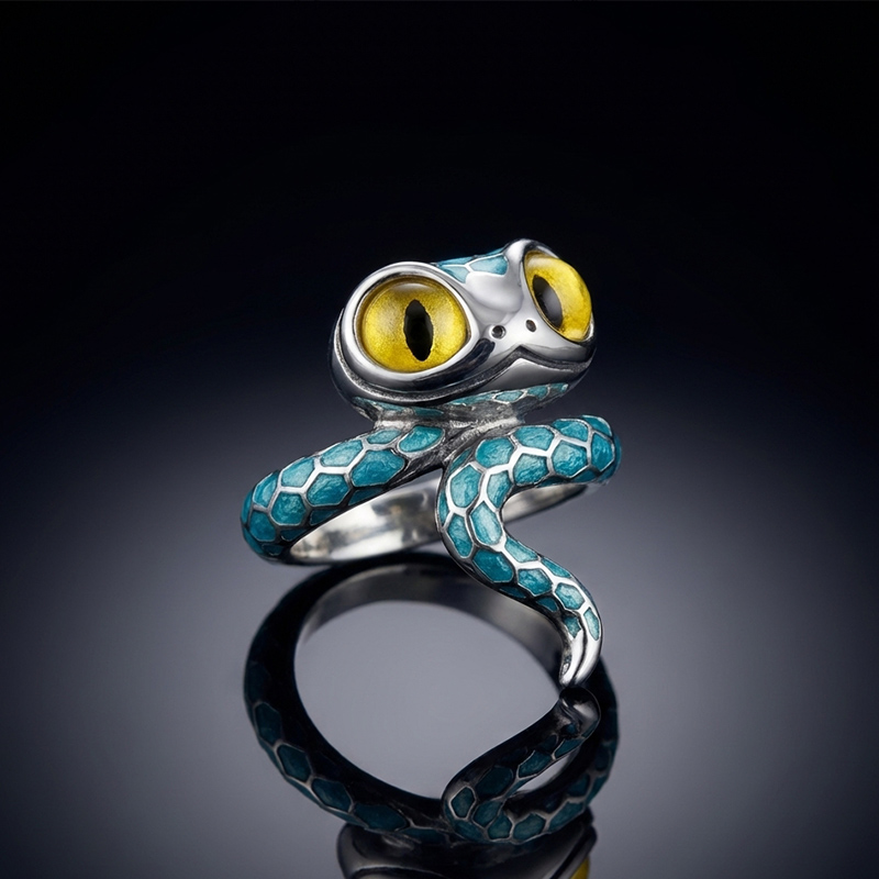 Animal City Snake Inspired Enamel Ring-Sotiya