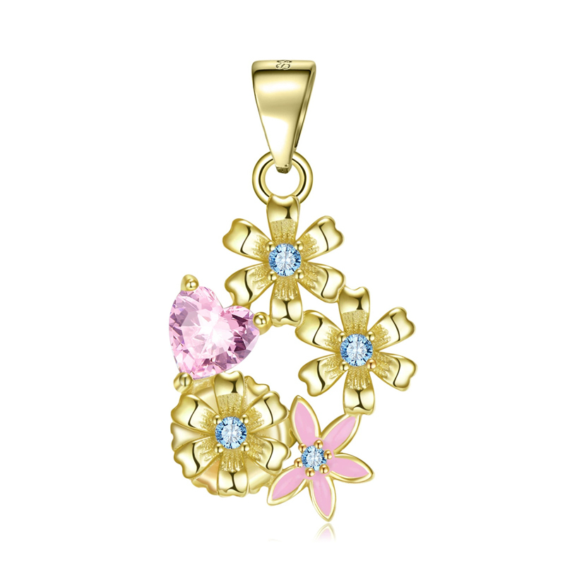 Sotiya Personalized 12 Birthstones Birth Month Flower Necklace Sterling Silver-Sotiya