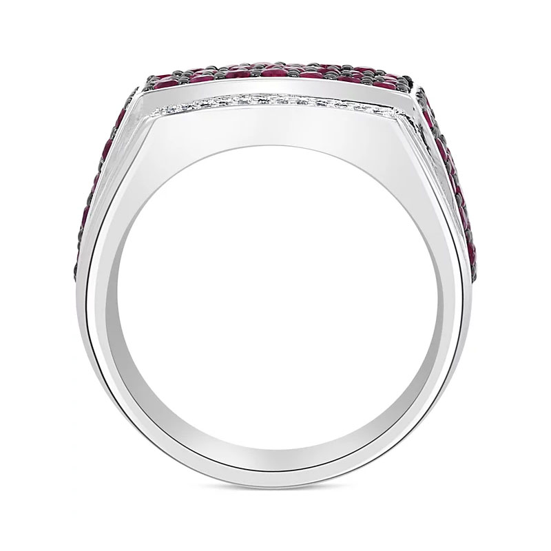 Sotiya Hot Pink Unisex Men's Ring Sterling Silver-Sotiya