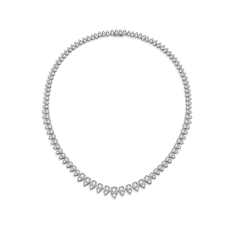 Sotiya Pear Shaped Round Cut Moissanite Necklace Sterling Silver-Sotiya