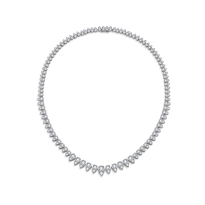 Sotiya Pear Shaped Round Cut Moissanite Necklace Sterling Silver-Sotiya