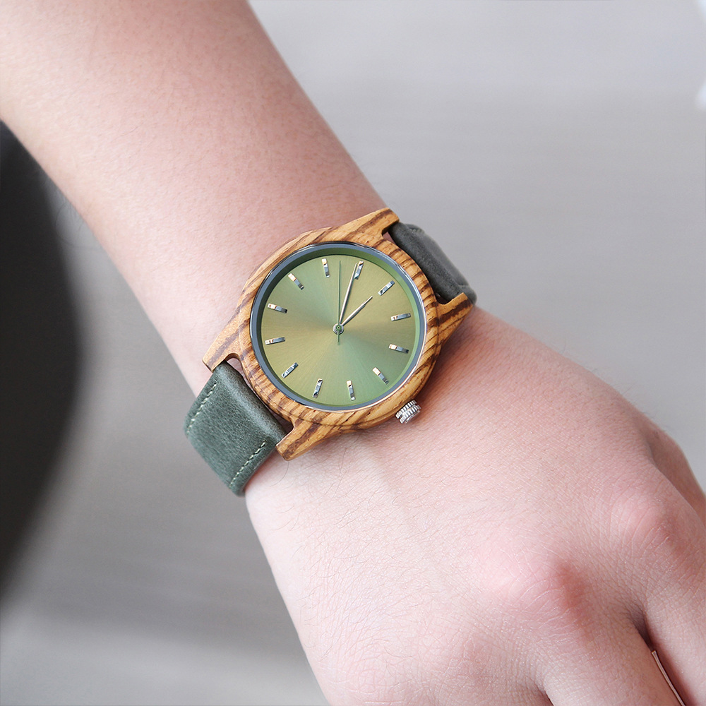 Sotiya Zebrawood and Red Sandalwood Quartz Exquisite Ultra-thin Wooden Watch-Sotiya