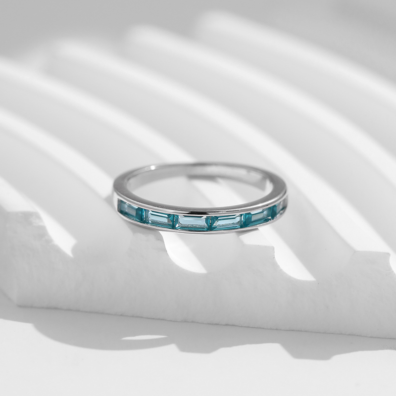 Sotiya Sunflower Paraiba Round Cut Ring Set Sterling Silver