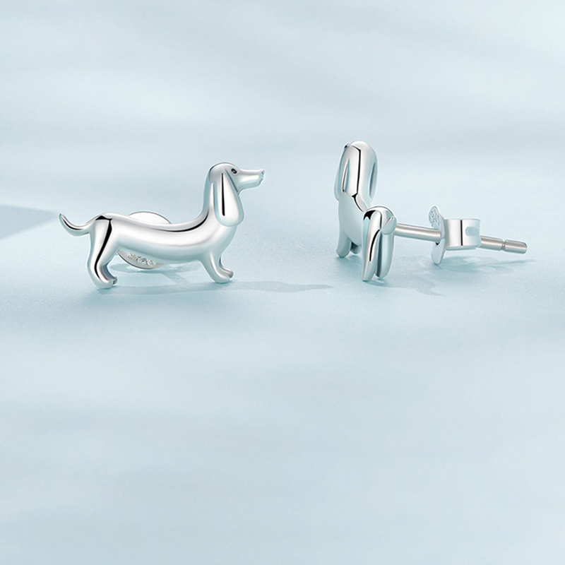 Sotiya Cute Dachshund Dog Stud Earrings Sterling Silver-Sotiya