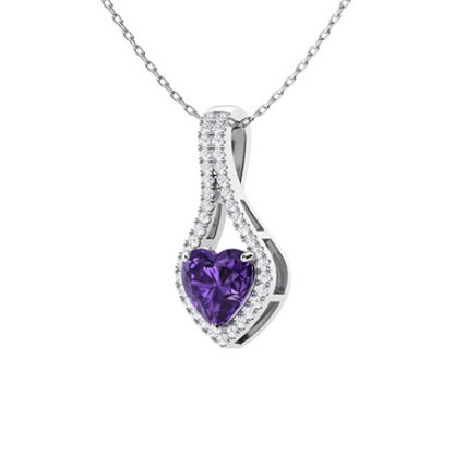 Sotiya Customizable 12 Birthstone Heart Cut Necklace Sterling Silver-Sotiya