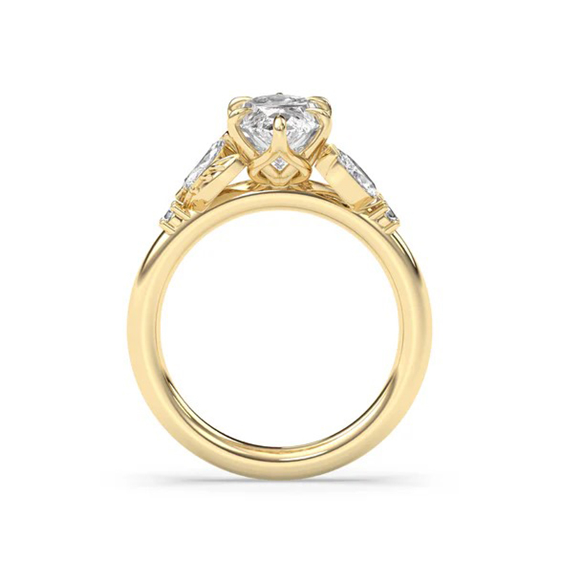 Sotiya Marquise Cut Leaves Nature Inspired Engagement Ring Sterling Silver